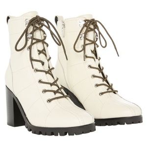 New Paige “Christie” Chunky Combat Boots in White